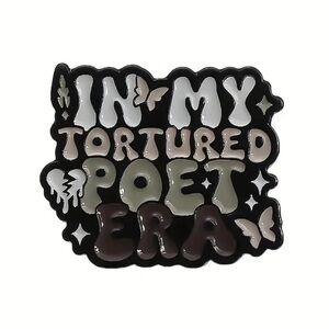 Taylor Swift Themed Enamel Pin "In My Tortured Poet Era" NEW